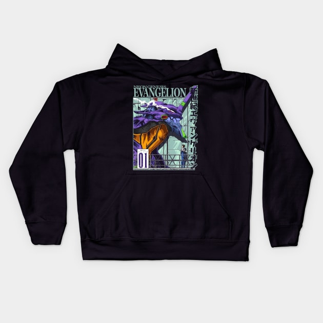 evangelion - neon genesis evangelion Kids Hoodie by Claessens_art